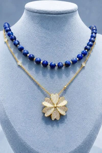 Colar Flores Zircônia Ouro 18k