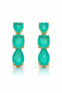 Brinco Turmalina Fusion Love Ouro 18k