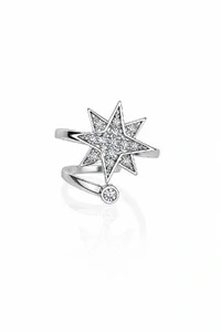 Fake Piercing Estrela Zircônias Prata 925 Envelhecida