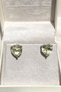 Brinco Coração Yellow Ródio Branco