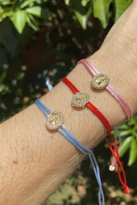 Pulseira Nsra Aparecida Zircônias Vermelha