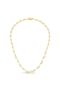 Colar Riviera Fio Faca Esferas Banhado no Ouro 18k