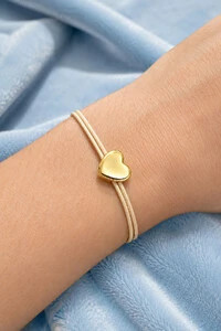 Pulseira Pingente Coração Liso Nude