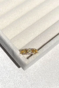 Fake Piercing Zircônias Yellow Fancy Dourado