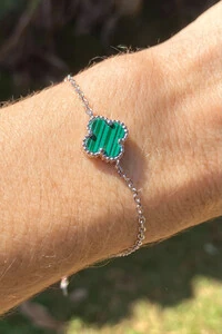 Pulseira Trevo Malaquita P