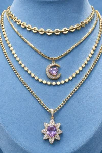 Colar Bolinhas Achatadas Dourado