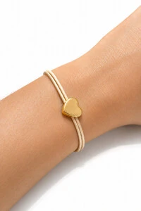 Pulseira Pingente Coração Liso Nude