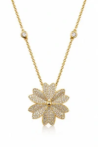 Colar Flores Zircônia Ouro 18k