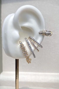 Brinco Earhook Duplo Dourado