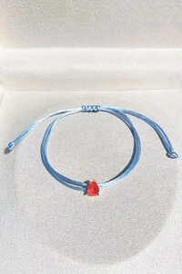 Pulseira Cordão Azul Claro Gota Fusion Coral Prata 925