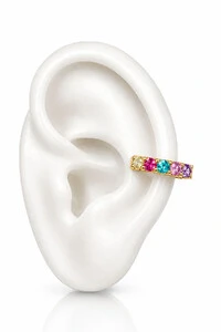 Fake Piercing JULY Zircônias Coloridas Ouro 18k