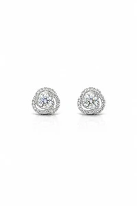 Brinco Caracol 5mmMoissanite Prata 925 com Ródio branco