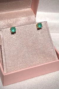 Brinco Ponto luz 5MM Turmalina Fosco Zircônia Ouro 18k