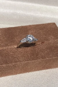 Anel Moissanite 8MM Prata 925 Ródio Branco