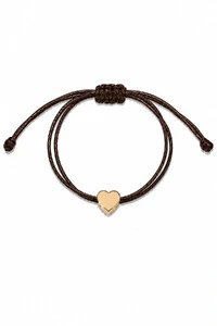 Pulseira Pingente Coração Liso Marrom