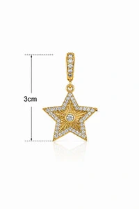 Pingente Estrela Zircônias Banhado Ouro 18k