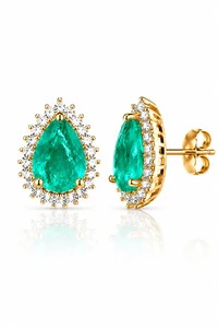 Brinco Gota Fusion Turmalina Paraíba Zircônia Ouro 18k
