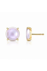 Brinco Botão Pérola Barroca Furtacor Ouro 18k