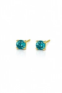Brinco Ponto luz 3MM Turmalina Zircônia Ouro 18k
