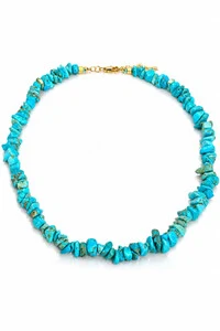 Colar Pedra Cascalhos Turquesa Noronha Ouro 18k