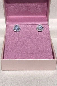 Brinco Caracol 5mmMoissanite Prata 925 com Ródio branco