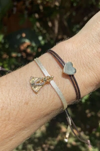 Pulseira Pingente Coração Liso Marrom