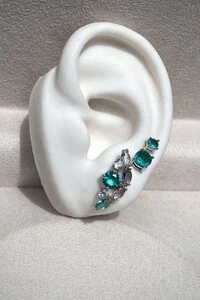 Brinco Earcuff Candy Colors Zircônias Ródio