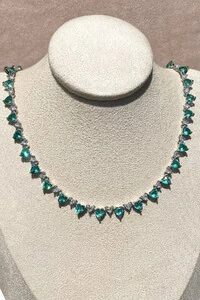 Colar Riviera Corações Turmalina Zircônias