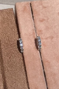 Brinco Argolinha Moissanite Prata 925 com Ródio branco