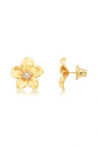Brinco Flor Fosca M Ouro 18k