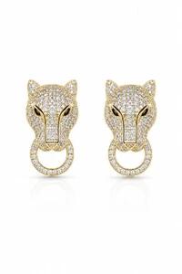 Brinco Leopardo Zircônias Ouro 18k
