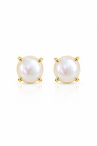 Brinco Botão Pérola Barroca Furtacor Ouro 18k