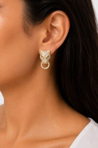 Brinco Leopardo Zircônias Ouro 18k