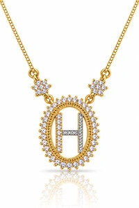 Colar Inicial Letra H Banhado no Ouro 18k