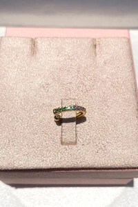 Fake Piercing Fino Zircônias Coloridas Ouro 18k