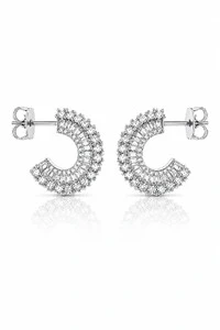 Brinco Argola Daiana Zircônias Ródio Branco