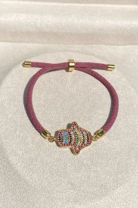 Pulseira Sun Mãozinha Zircônias Coloridas