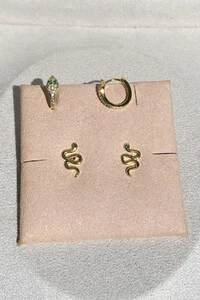 Brinco kit Cobra Mini Ouro 18k