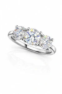 Anel Moissanite Aparador Pedra Central 6MM Prata 925 Ródio Branco