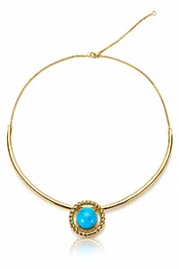 Brinco Círculo Turquesa Ouro 18k