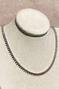 Colar Riviera 3mm Zircônia Rose Ródio Branco