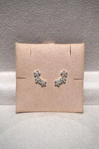 Brinco Earcuf 3 Flores Zircônias Prata 925