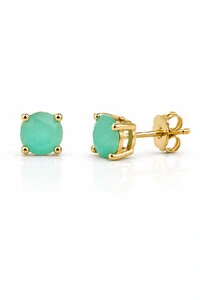 Brinco Ponto luz 5MM Turmalina Fosco Zircônia Ouro 18k