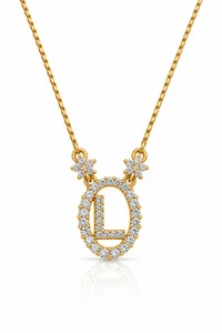 Colar Inicial Letra L Pequena Banhado no Ouro 18k