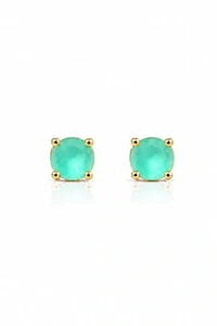 Brinco Ponto luz 5MM Turmalina Fosco Zircônia Ouro 18k