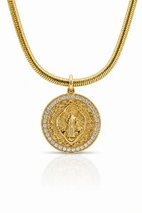 Pingente São Bento Zircônias em Volta Ouro 18k
