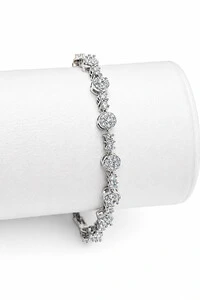 Pulseira Riviera Pequenas flores Zircônia - 18cm
