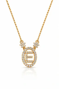 Colar Inicial Letra E Pequena Banhado no Ouro 18k