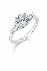 Anel Moissanite 8MM Prata 925 Ródio Branco