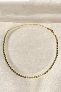 Colar Choker Bolinhas Achatadas Ouro 18k